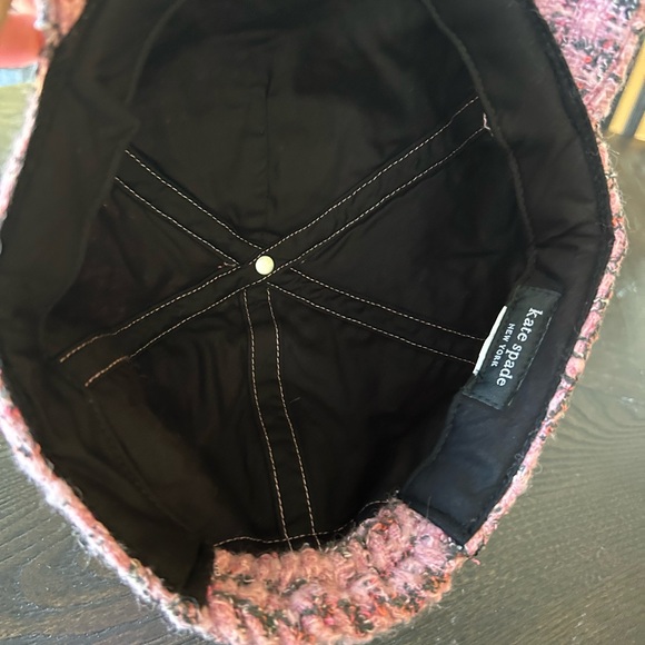 Kate Spade Pink Tweed Hat with Black Interior - Picture 6 of 8